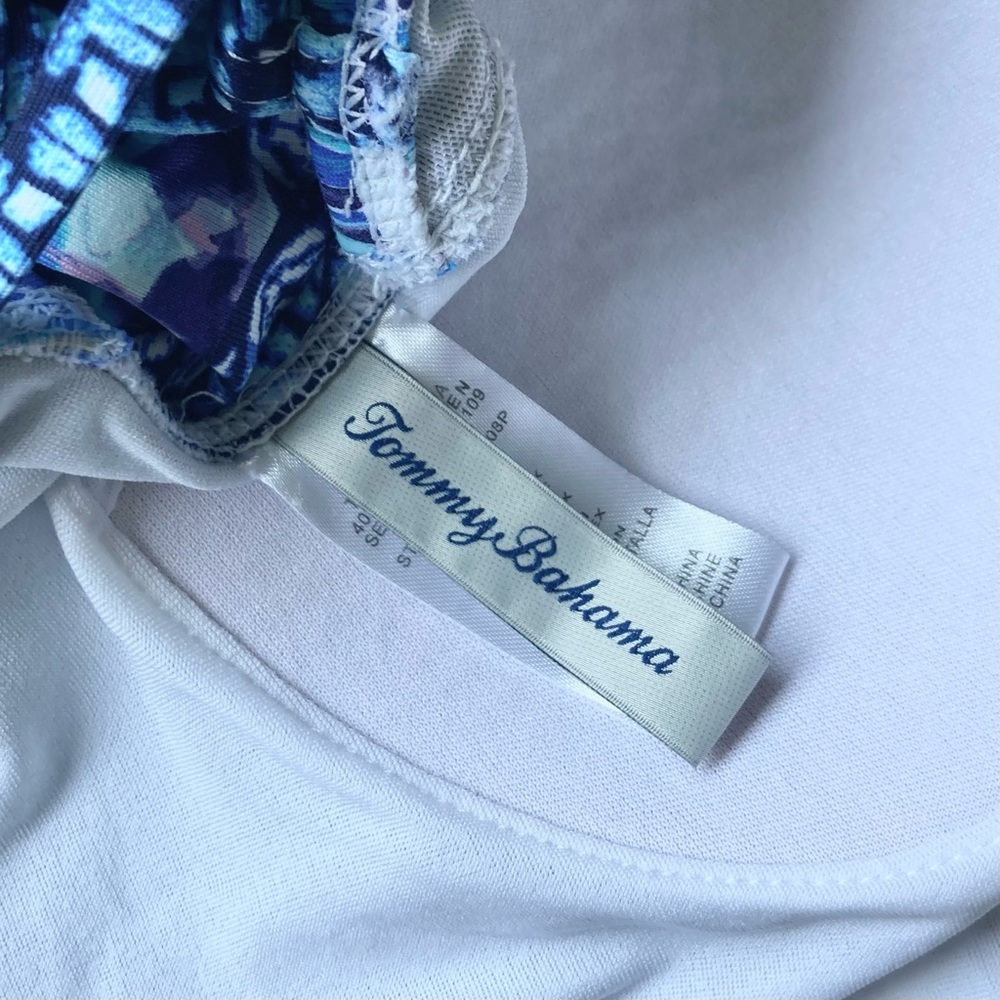 Tommy Bahama One Piece Swimsuit Blue Purple Floral size 8 - Picture 8 of 10
